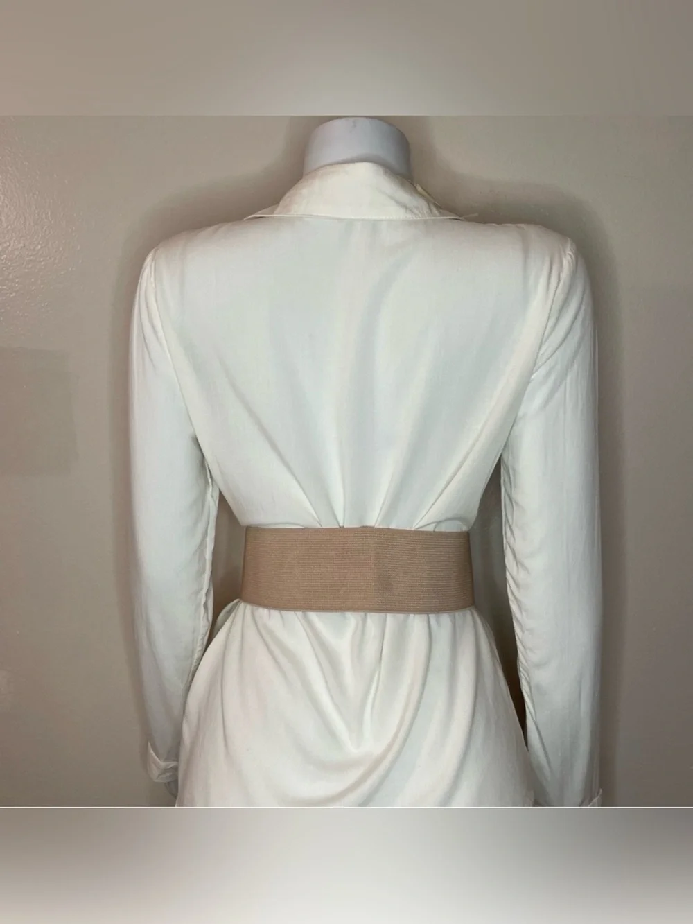 Brown square buckle with rhinestones details elastic waistband belt